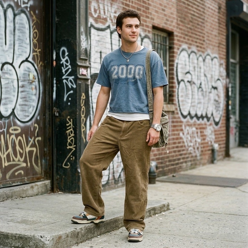 Old Navy Corduroy Pants Mens Brown Vintage Y2K Straight Leg 36x30